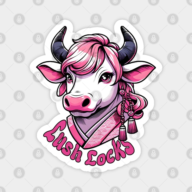 Hairstylist cow Magnet by Japanese Fever