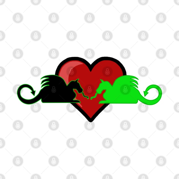 Silhouette Dragon Love by BlakCircleGirl