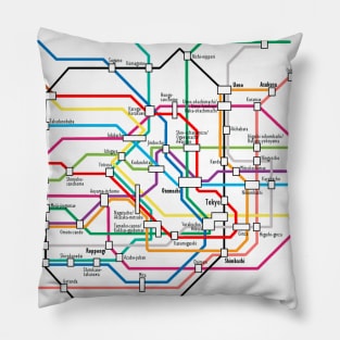 Tokyo Subway Map Pillow