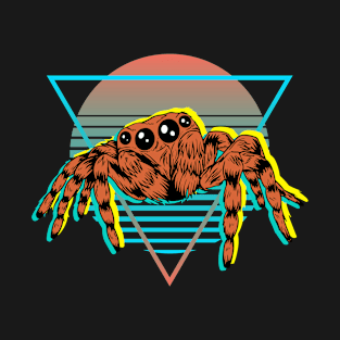 Retro Vintage 70s 80s Style Vaporwave Pet Jumping Spider Love T-Shirt