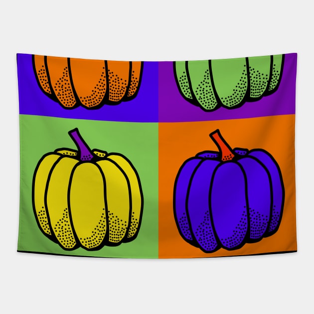 Pumpkin pop art Tapestry by AnnaEleCreate