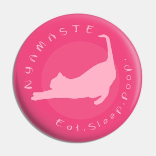 Yoga Nyamaste Pink Cat Pin