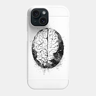 Human Brain Anatomy Black and White Phone Case