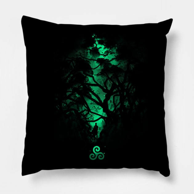 Forest of Life - Nature Adventure Pillow by Area31Studios