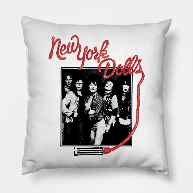 New York Dolls Rock Band Pillow by PUBLIC BURNING