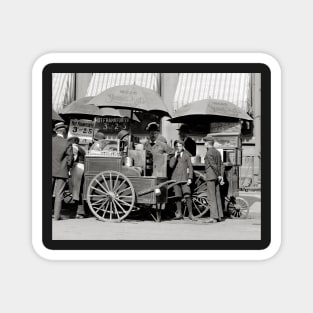 New York City Lunch Carts, 1906. Vintage Photo Magnet