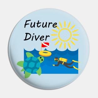 Children's Clothing Future Diver, with black lettering Pin