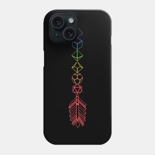 Rainbow Polyhedral Dice Arrow Tabletop RPG Phone Case