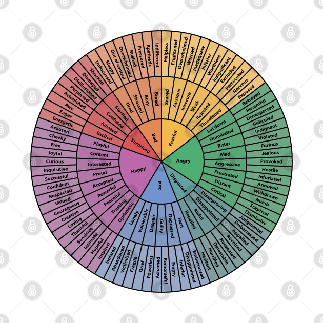 Discover Rainbow Wheel Of Emotions - Wheel Of Emotions - T-Shirt