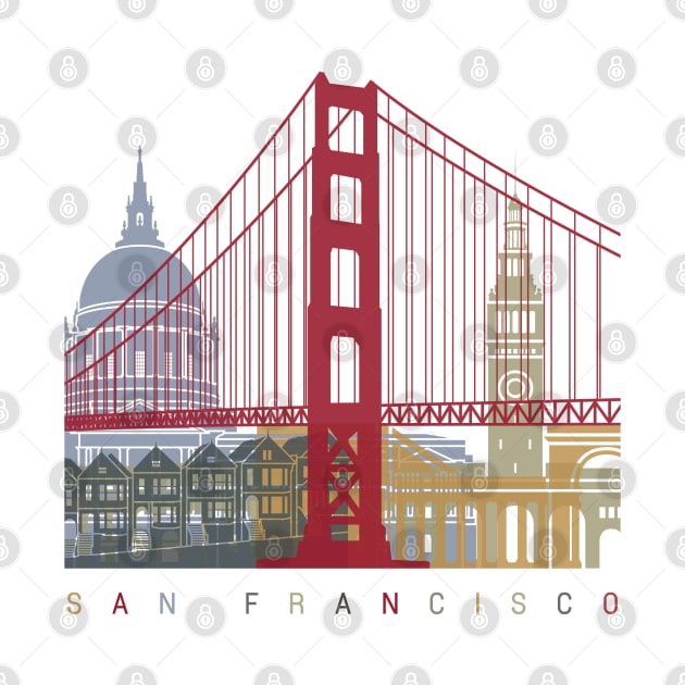 San Francisco skyline poster by PaulrommerArt