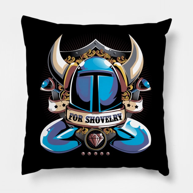 Shovel knight - Indie game - Crest Pillow by Typhoonic