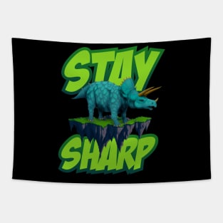 Stay Sharp - Triceratops Dinosaur Tapestry