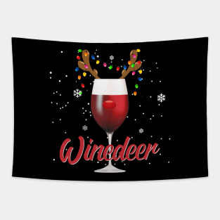 Winedeer Christmas Wine Tapestry