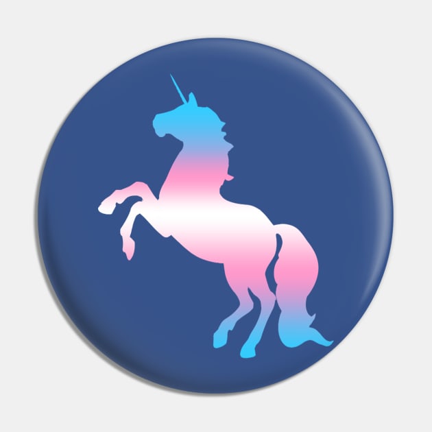 Trans Pride Unicorn Pin by QueenAvocado