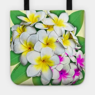 Plumeria Flowers Bouquet Tote