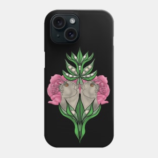 Cats and Flowers. Pink Pionys Phone Case