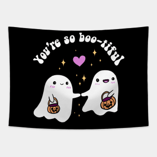 You are so boo-tiful a cute ghost couple for halloween Tapestry