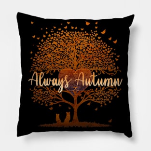 Always Autumn Heart Tree Pillow