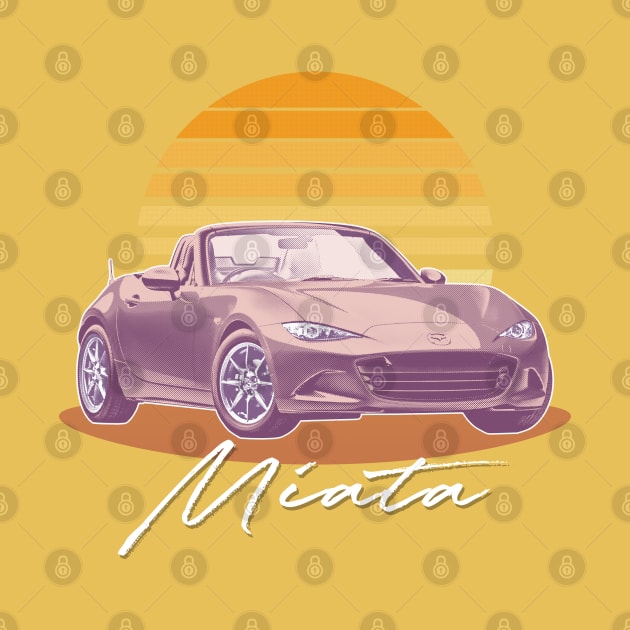 Mazda Miata / Retro Style Sunset Design by DankFutura