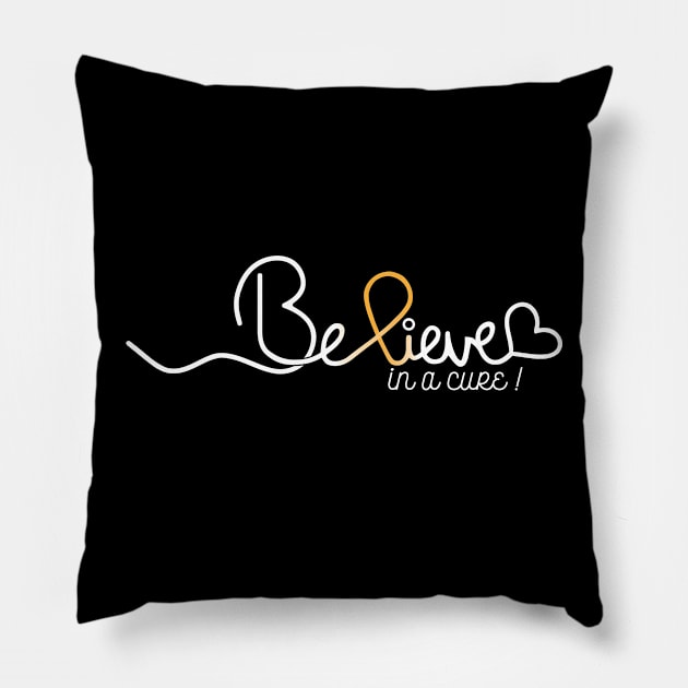 Believe- Appendix Cancer Gifts Appendix Cancer Awareness Pillow by AwarenessClub