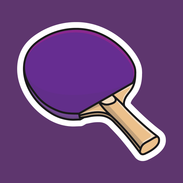 Table Tennis Racket Sticker vector illustration. Sport objects icon concept. Racket for playing table tennis game sticker design. Sport game table tennis vector design with shadow. by AlviStudio