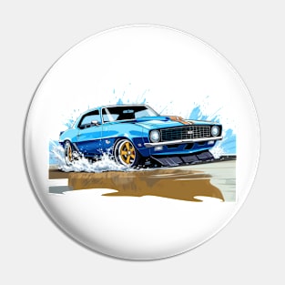 Camaro Blue Cartoon Pin