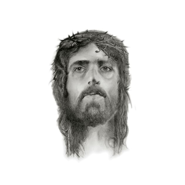 Portrait of Jesus of Nazareth from the Shroud of Turin by art-koncept