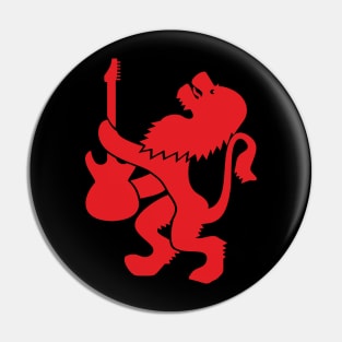 Lion guitarist (red print) Pin