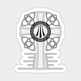 Awen Celtic Cross Greyscale Magnet