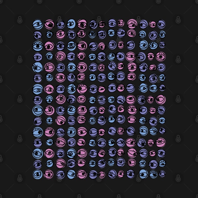 Purple Blue Eyes Modern Decorative Abstract Mosaic Dots Pattern by SubtleSplit