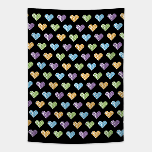 heart, polygons and love - pattern Tapestry