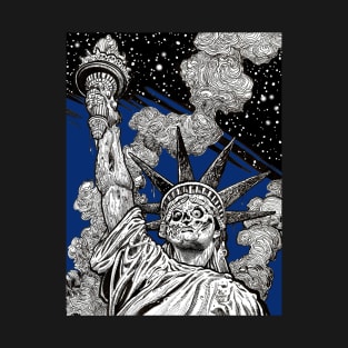 Zombie Statue of Liberty (blue) T-Shirt