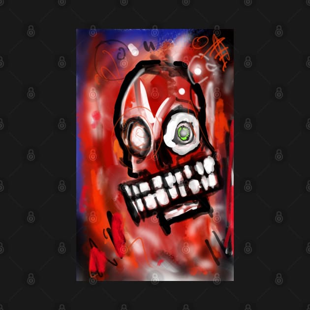 NY Abstract art skull painting by silentrob668