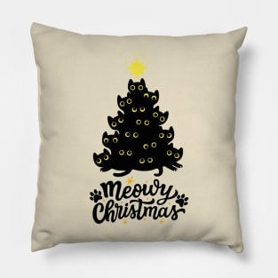 Meowy Christmas Pillow