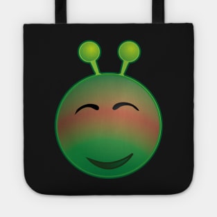 Funny Alien Monster ET Extraterrestrial Martian Green Man Emoji for Women, Men and Kids 12 Tote