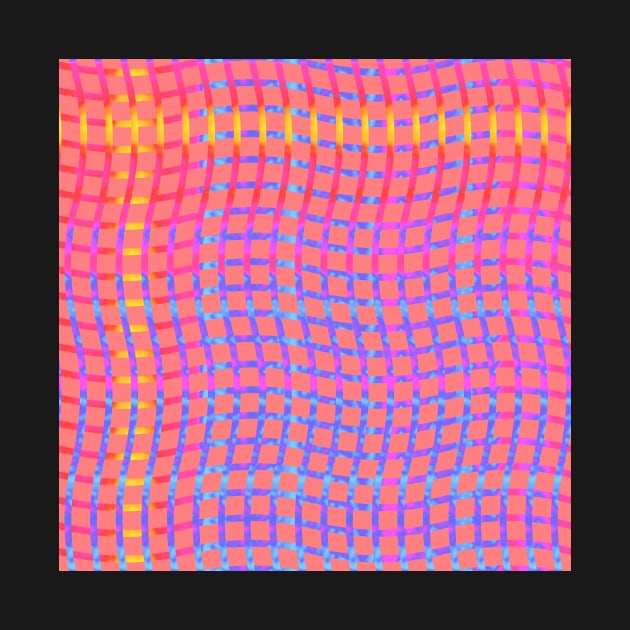 Wavy Plaid Rainbow on Pink by ArtticArlo