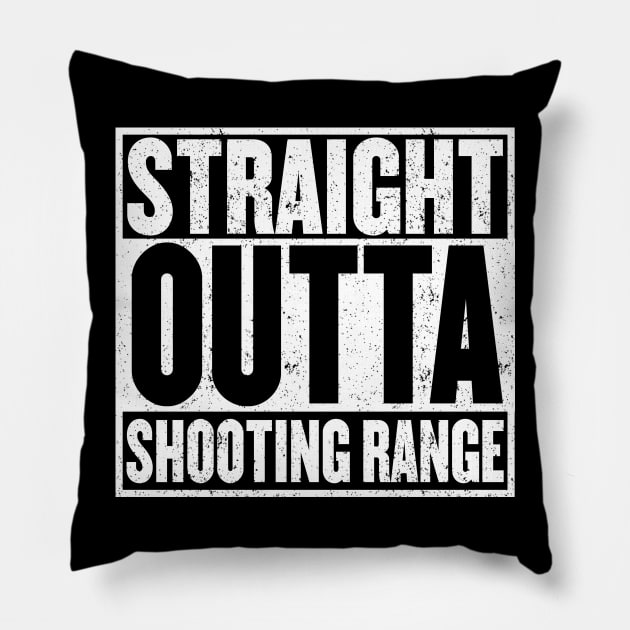 Straight Outta Shooting Range T-Shirt Pillow by mangobanana