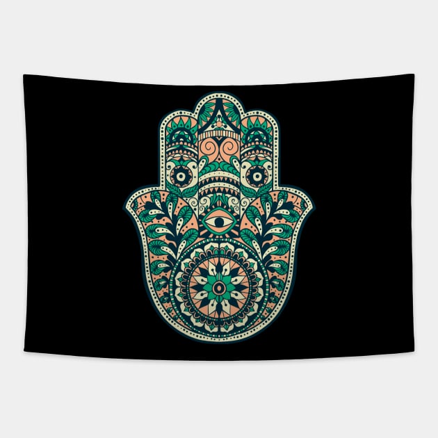 ORNAMENTAL HAMSA HAND abstract gift Tapestry by Midoart