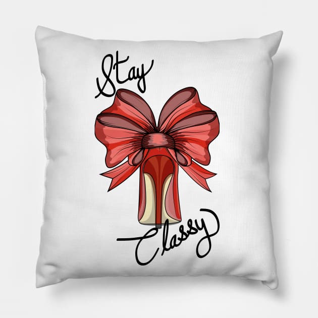 Stay Classy - Red Shoe Pillow by Designoholic