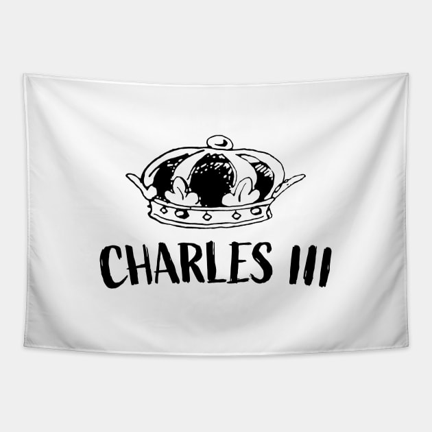 Charles III || Black Version Tapestry by Mad Swell Designs