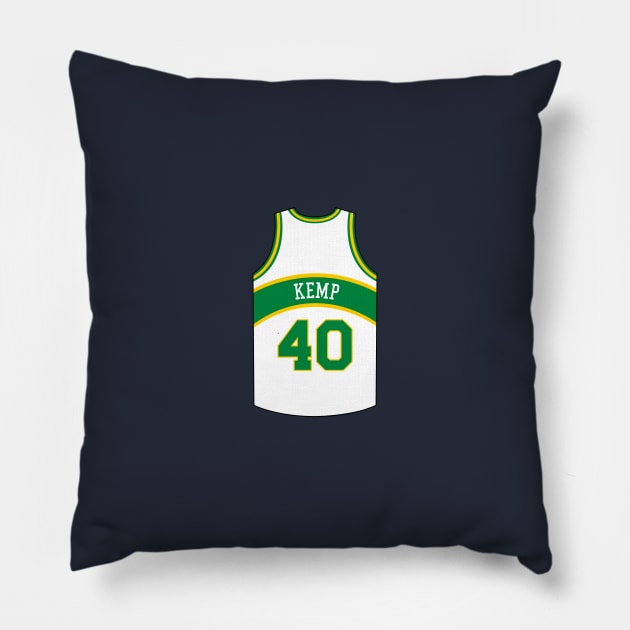 Shawn Kemp Seattle Supersonics Jersey Qiangy Pillow by qiangdade