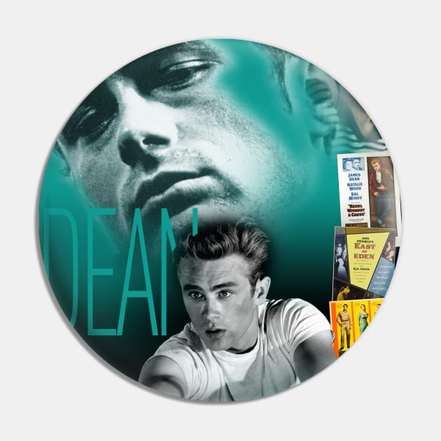 James Dean Collage Portrait Pin by Dez53