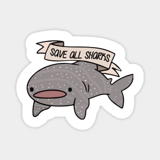 'Save All Sharks' Ocean Conservation Shirt Magnet