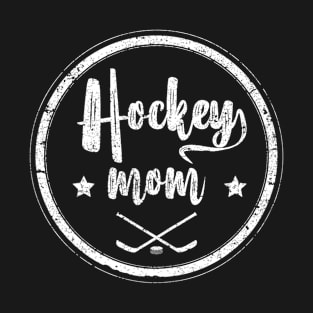 Womens Proud Hockey Mom Distressed Ice Hockey T-Shirt