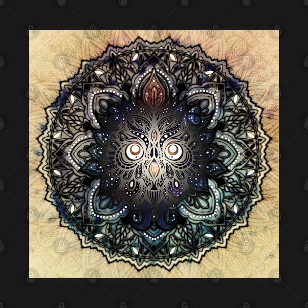 Mandala nocturnal OWL by MCAshe spiritual art 