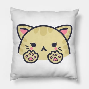 Cute kawaii striped beige cat Pillow