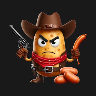 Cowboy potato with sausage gun T-Shirt