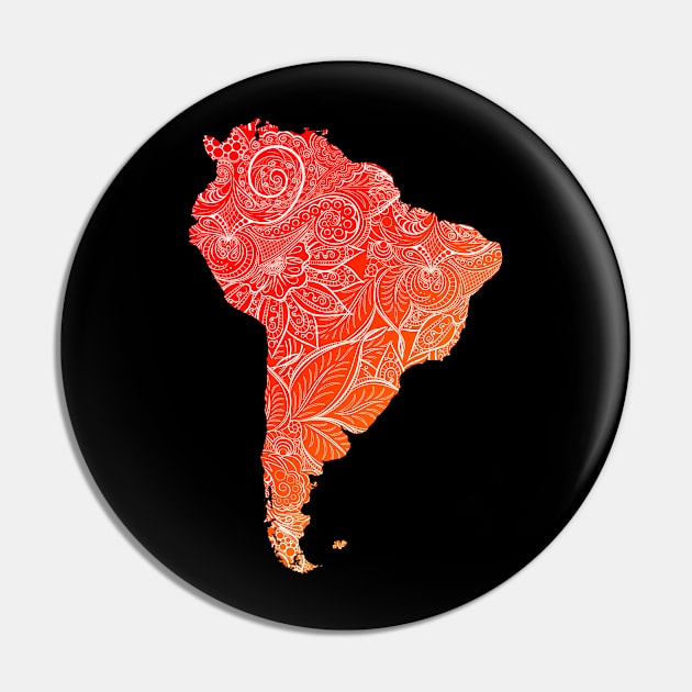 Colorful mandala art map of South America with text in blue and violet Colorful mandala art map of South America with text in red and orange Pin by Happy Citizen