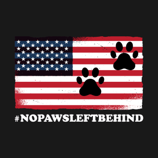 No Paws Left Behind USA Flag T-Shirt