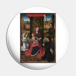 The Virgin and Child with an Angel, Saint George and a Donor - Hans Memling Pin